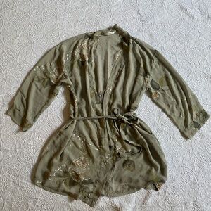 Victoria's Secret Sheer Wrap in Soft Green and Yellow